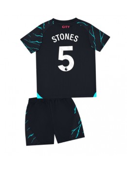 Manchester City John Stones #5 Ausweichtrikot für Kinder 2023-24 Kurzarm (+ Kurze Hosen)